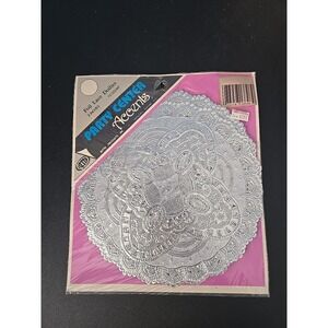 Foil Lace Doilies Package 12 Count Vintage Party Center Silver 8 Inch NEW